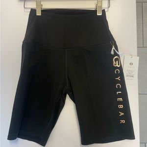 NWT - Tavi CycleBar Biker Short - Black/Rose Gold, size Medium